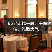 65㎡现代一居，干净简洁，雅致大气（图1）
