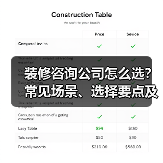 装修咨询公司怎么选？常见场景、选择要点及注意事项2026（图2）